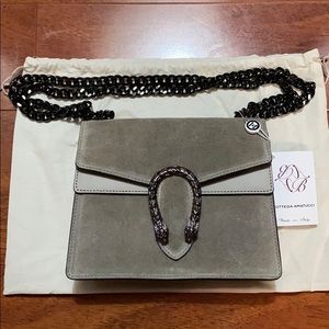 Bottega Amatucci Suede Chain Crossbody - Gray